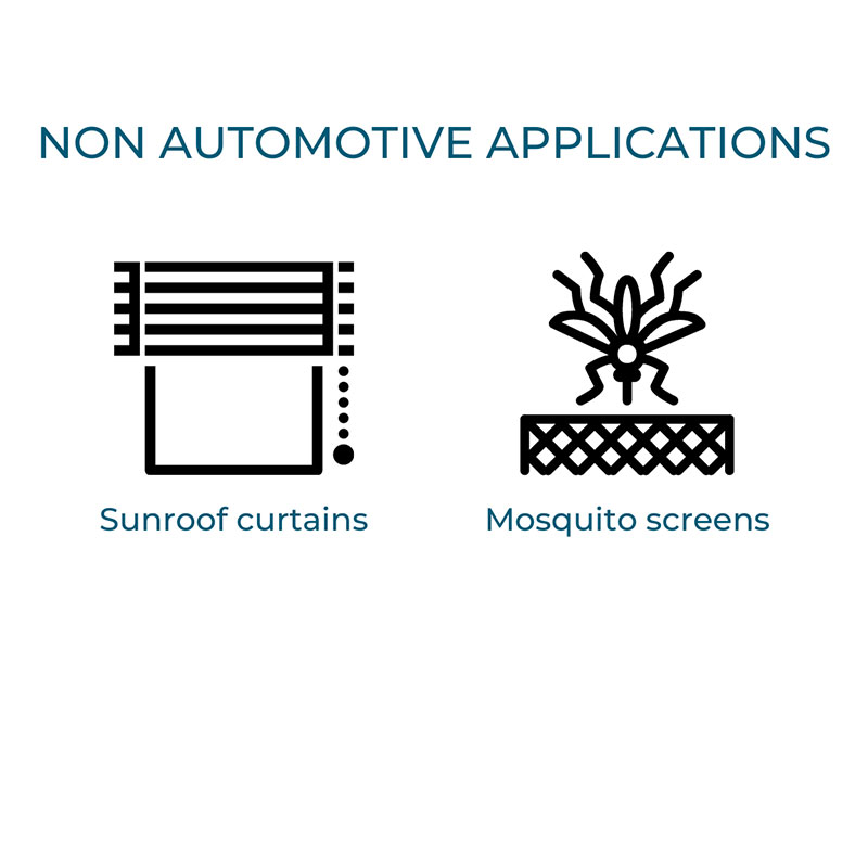 Non Automotive applications with RA dampers: sunroof curtains, mosquito screens 